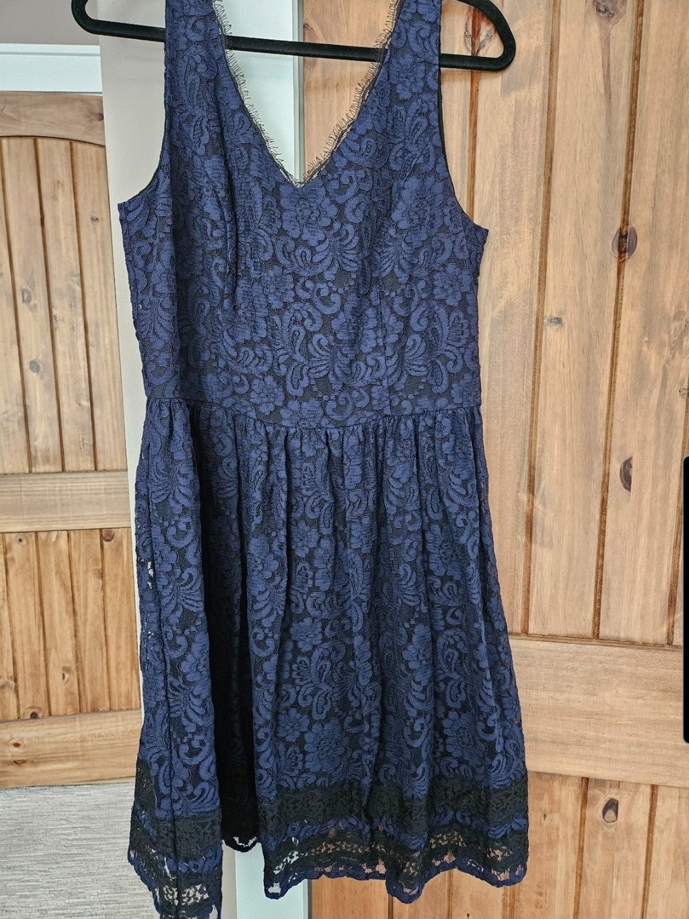 Carmen Marc Valvo Navy & Black Dress